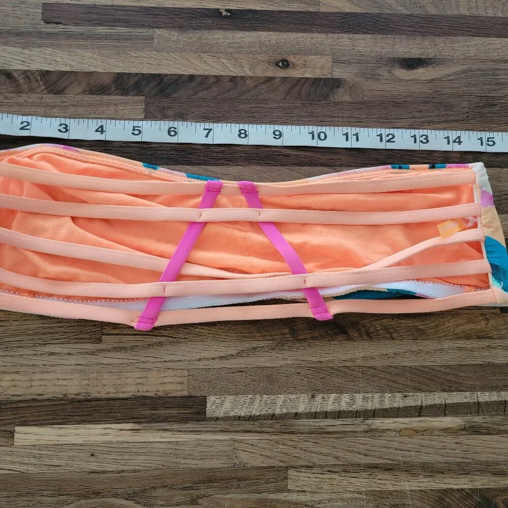 RIP CURL PARADISO BANDEAU  Tropical Print Bikini Swim Top - Picture 4 of 5